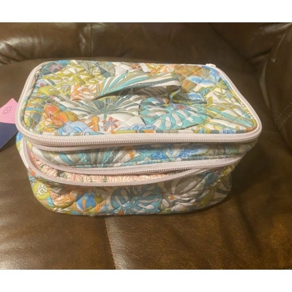 Women's Cotton Brush Up Cosmetic Makeup Organizer Case Bag - Picture 1 of 3
